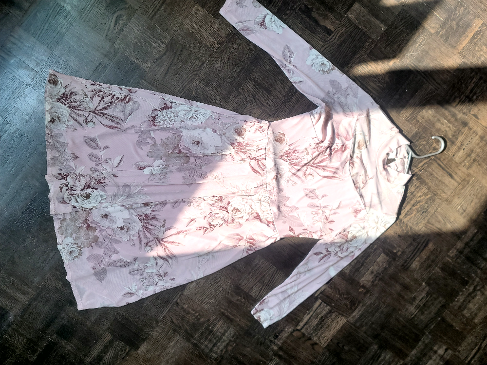 Floral Long Sleeve Dress, Red Lace dress, Pink Top - photo 2
