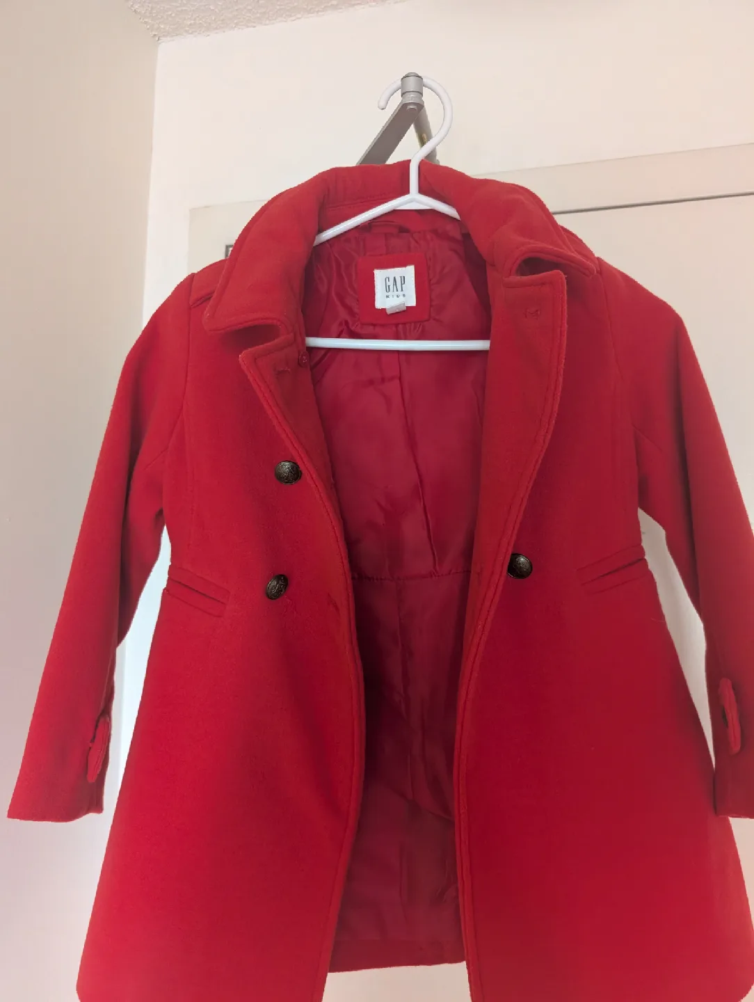 Gap Kids Red Pea Coat - Size S image indicator(2)