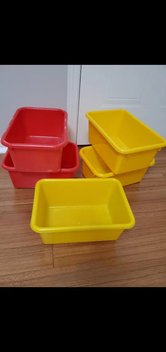 Red & Yellow Plastic Storage Bins thumbnail