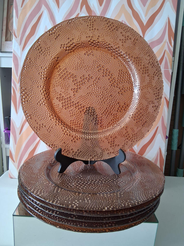 6 Charger Plates - Copper Color