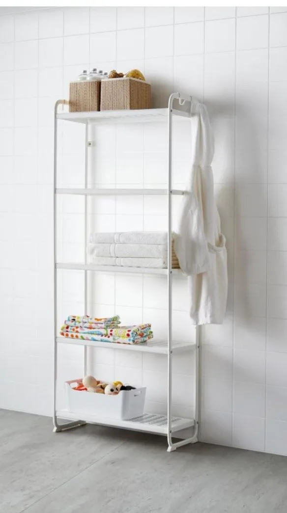 IKEA White Metal Shelf Unit