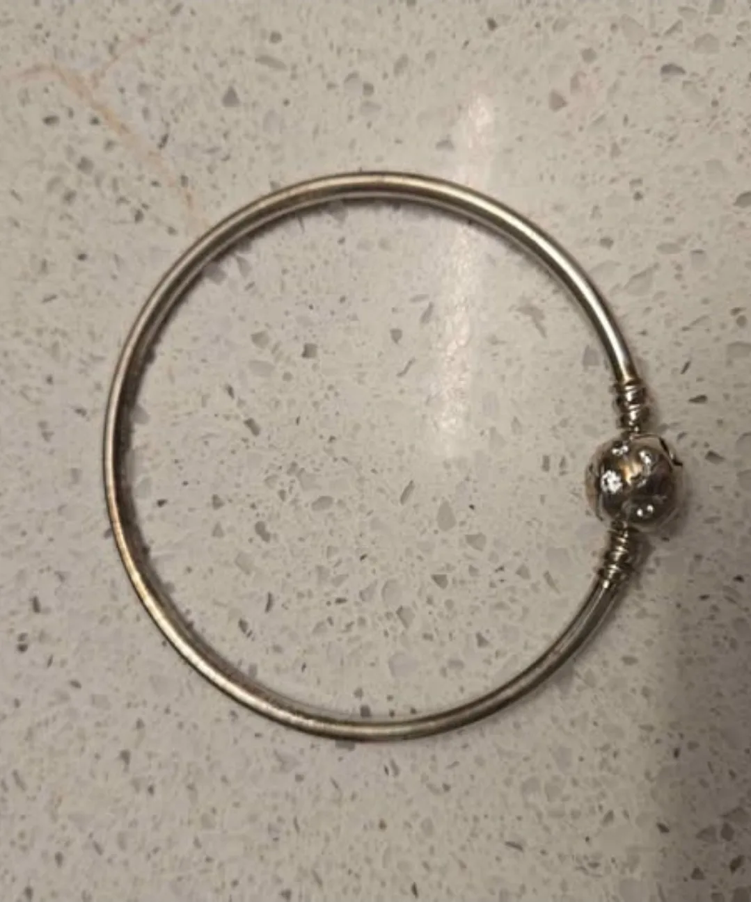 NEW! Pandora Snowflake Silver Bangle bracelet with Box image indicator(3)