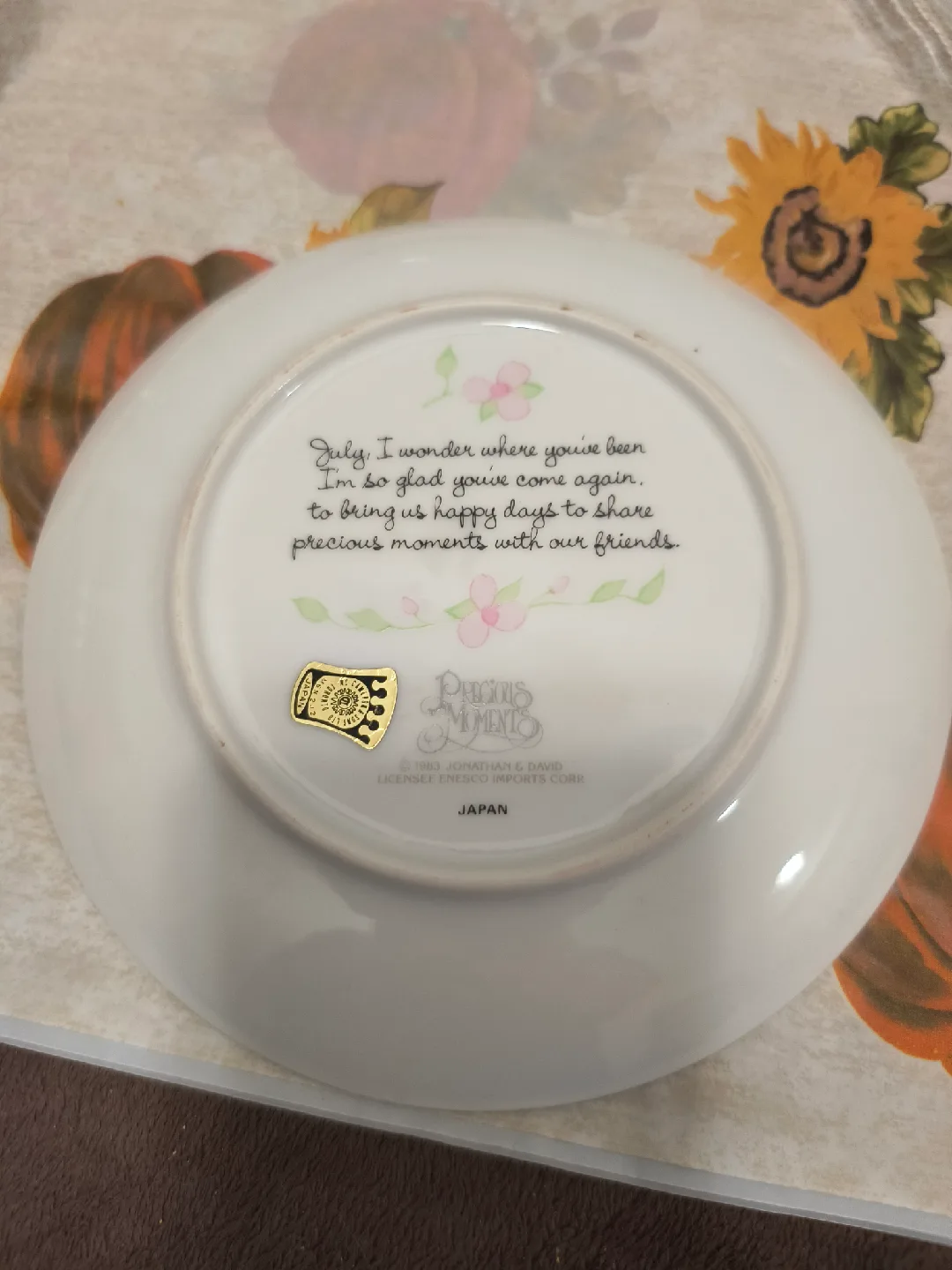 Precious Moments July Collector Plate image indicator(2)