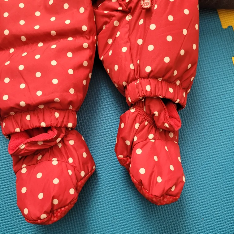 GAP Baby Red Polka Dot Snowsuit 6-12 Months image indicator(2)