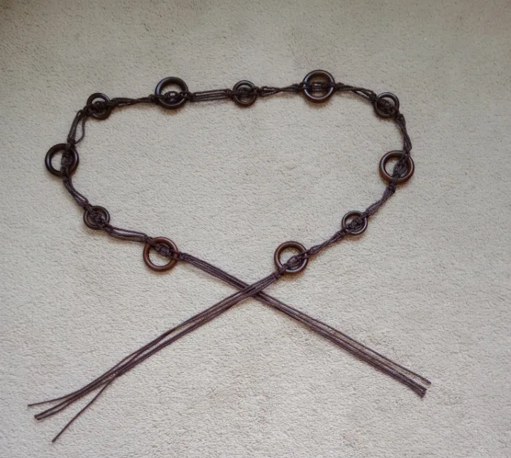 Wooden Beaded Macrame Belt thumbnail