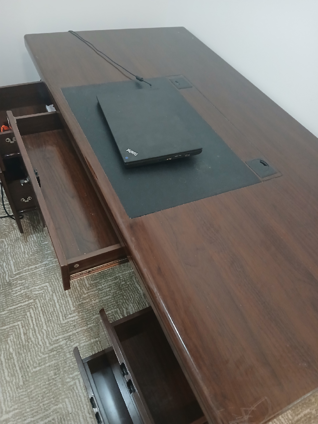 Wooden Executive Desk with Drawers