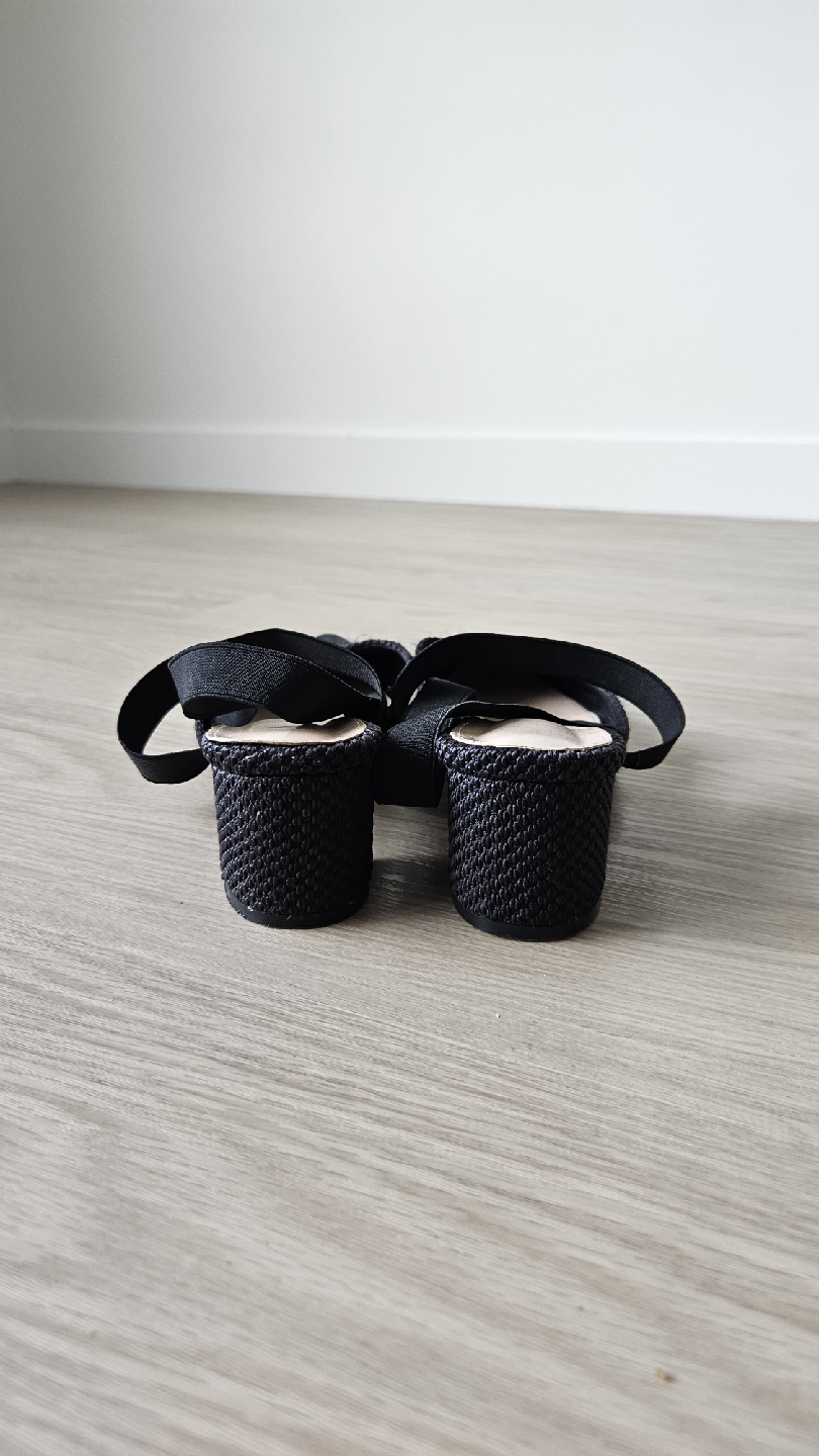 Black Pointed Toe Slingback Heels - photo 3