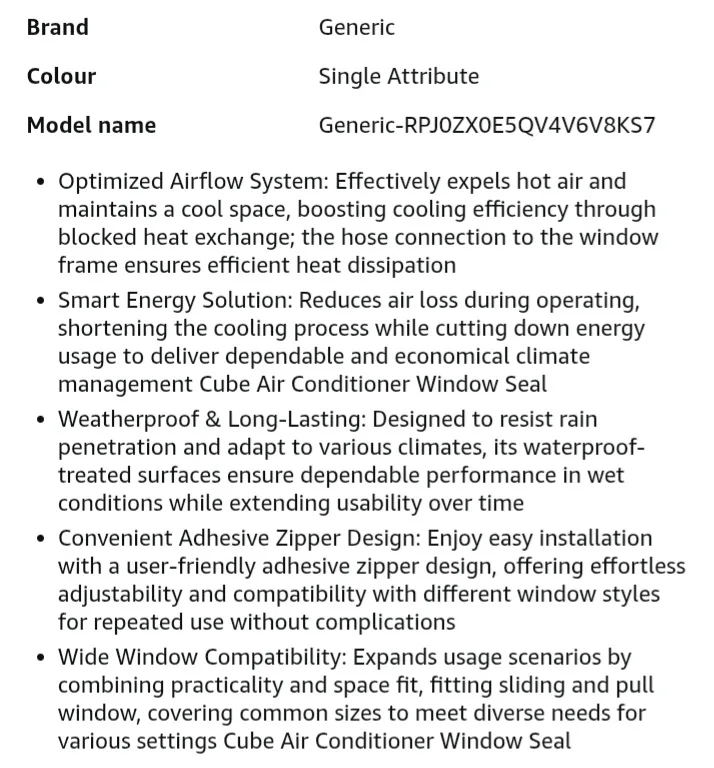 🏈 NEW!   Cloth Window Seal for Portable Air Conditioner image indicator(6)