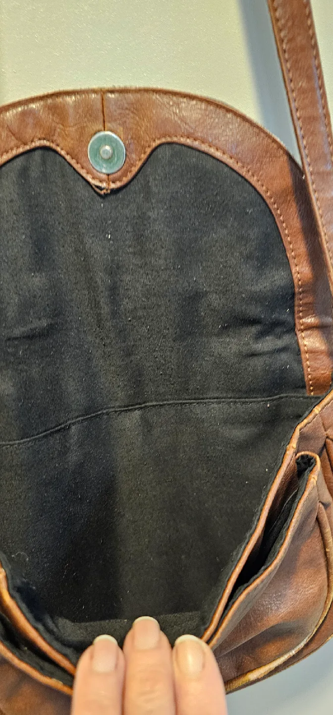 Mango Brown Leather Shoulder Bag image indicator(4)