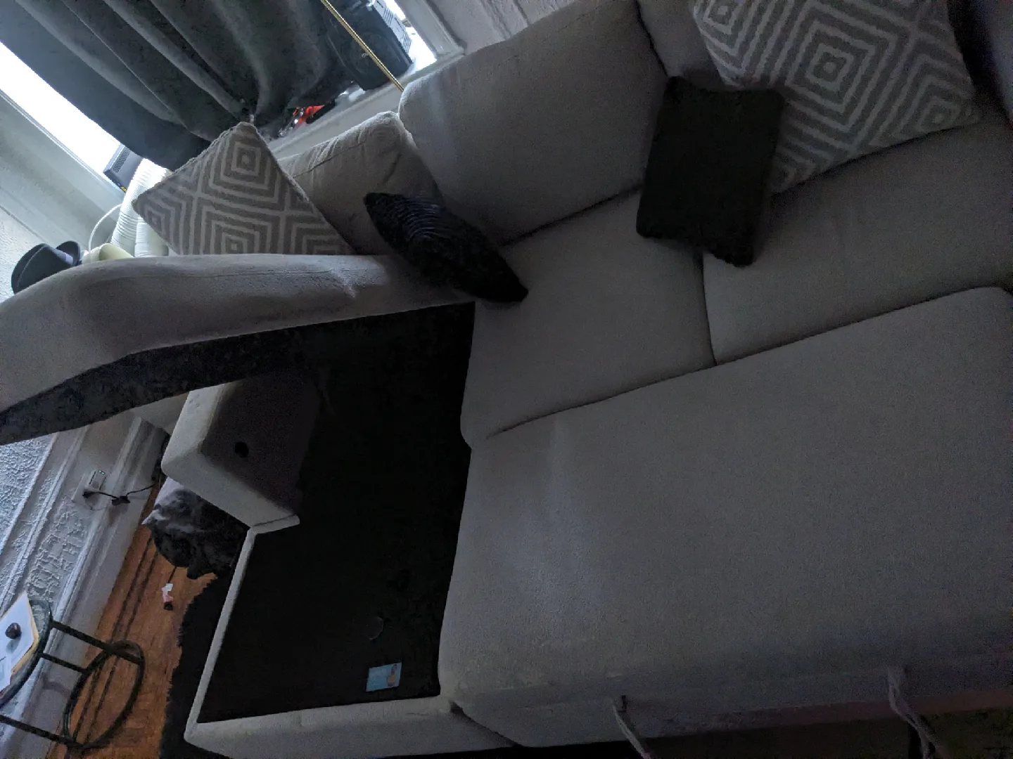 Beige Sectional Sofa with Pull-Out Bed & Storage image indicator(3)