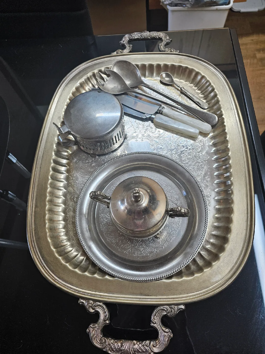 Vintage Silver Plated Serving Set