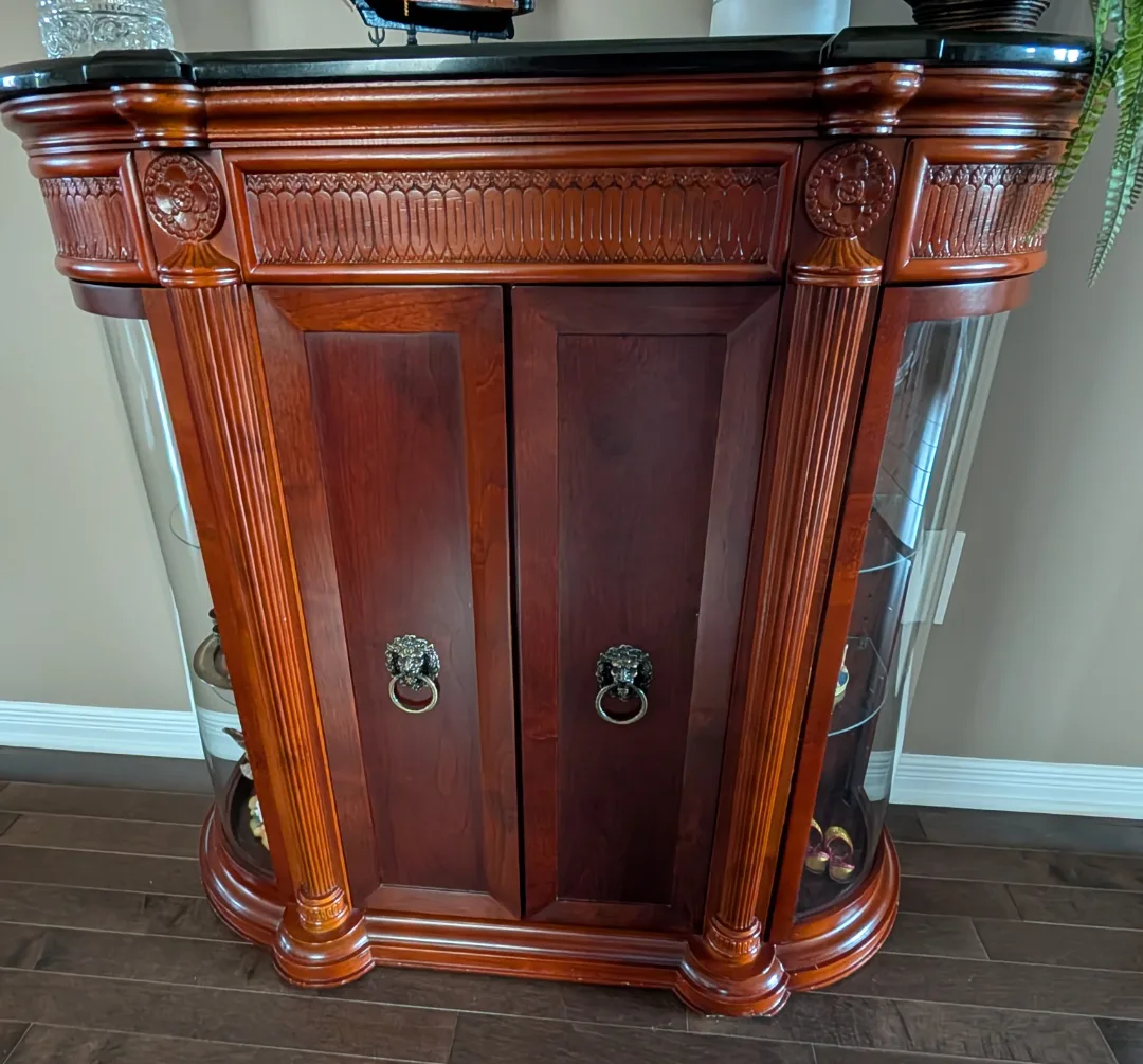 Bombay Company Wooden Cabinet with Glass Sides thumbnail