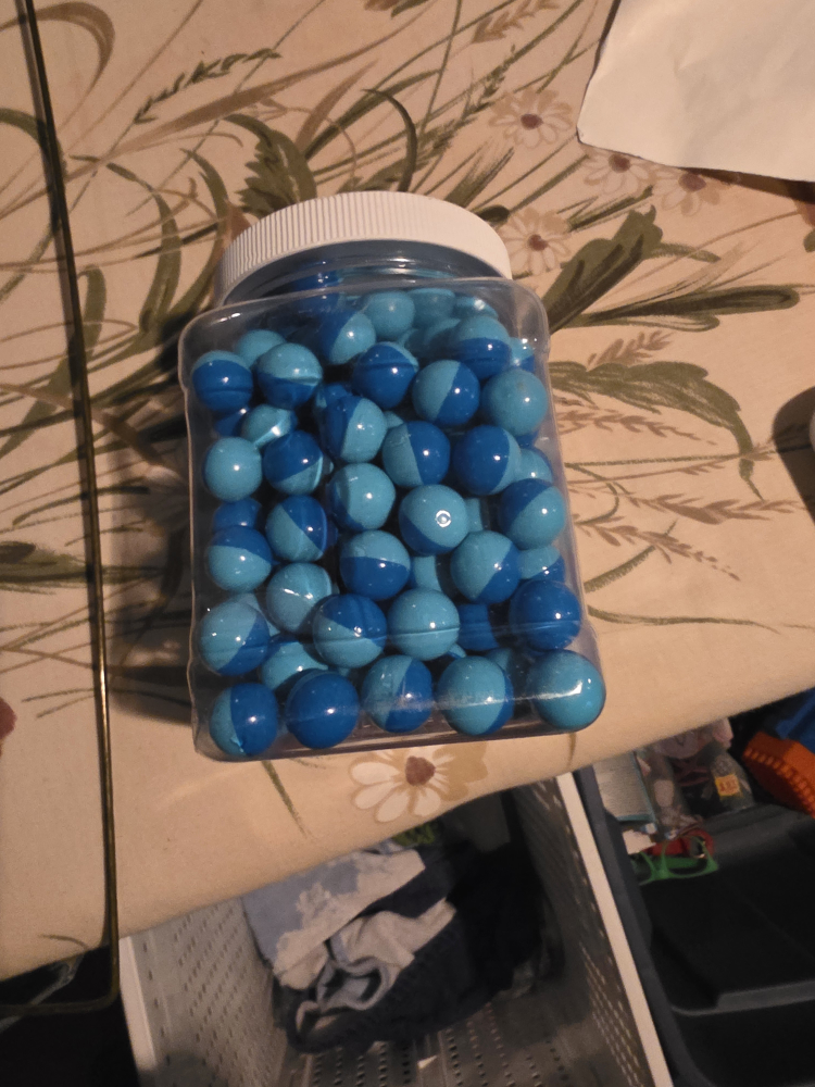 Jar of Blue Paintballs