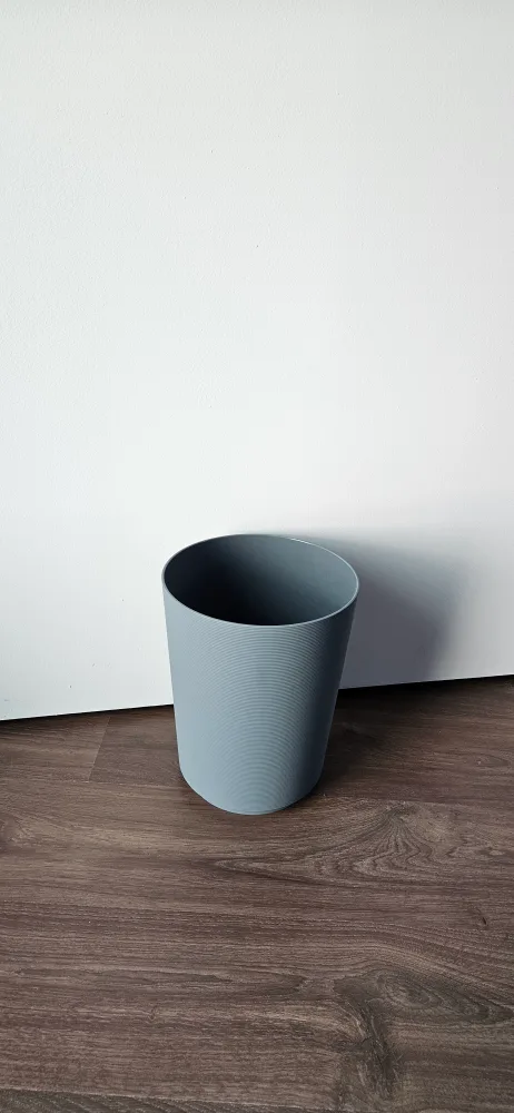 Bathroom grey plastic bin thumbnail