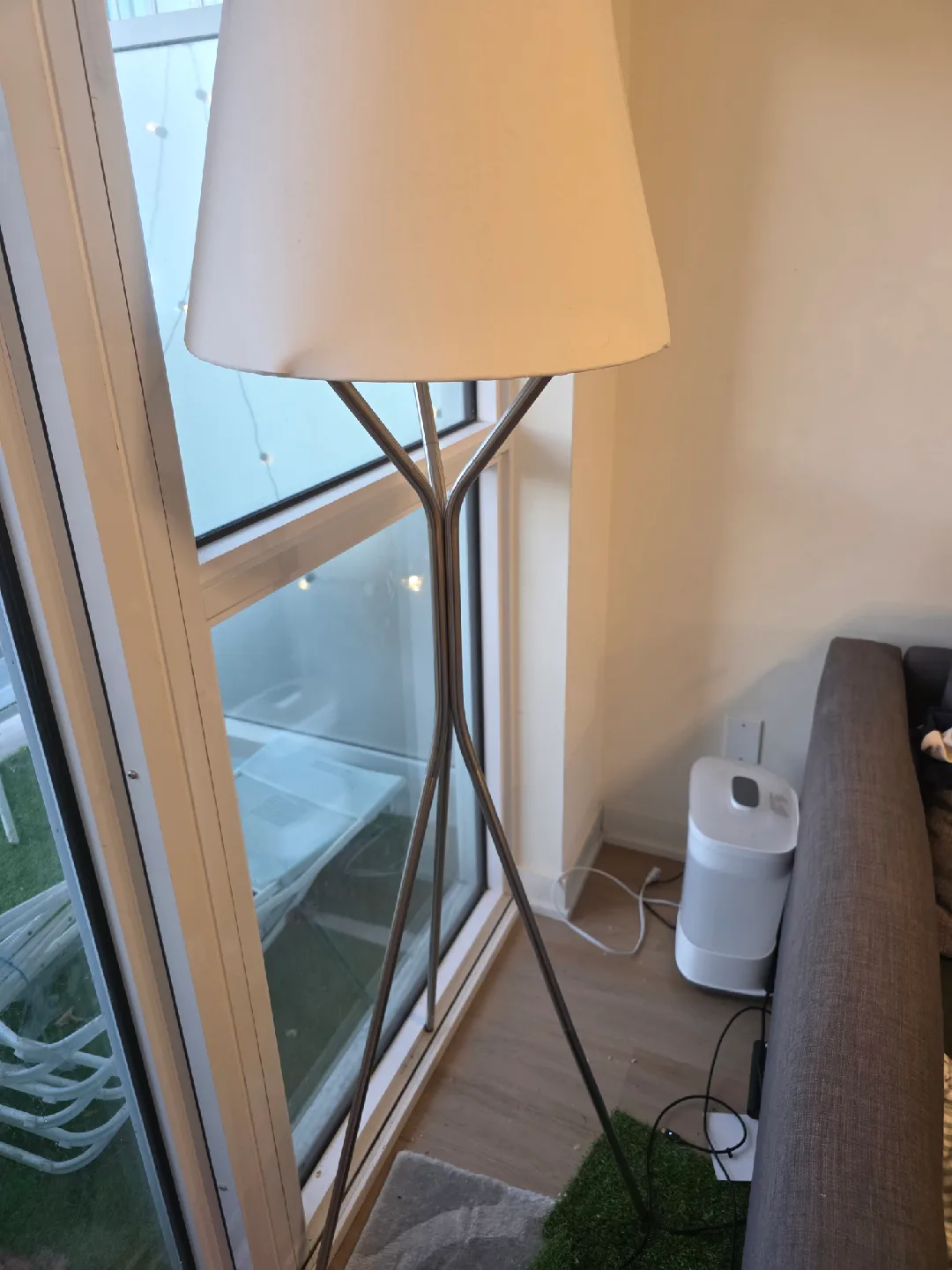 Modern Floor Lamp - White Shade, Silver Base image indicator(2)