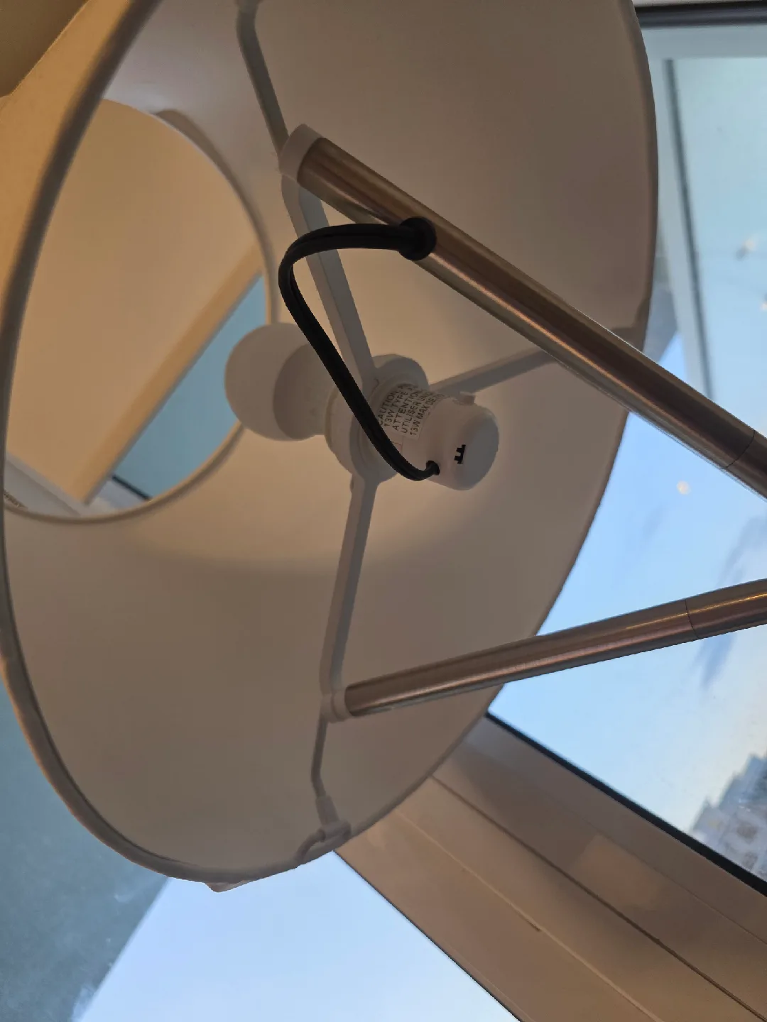 Modern Floor Lamp - White Shade, Silver Base image indicator(3)