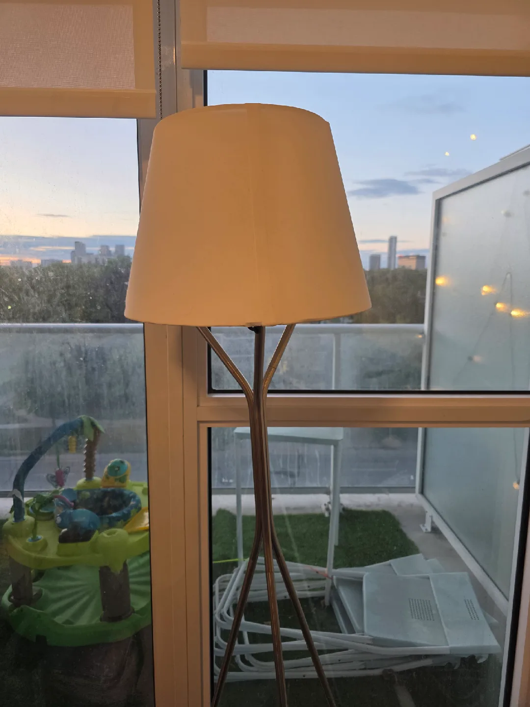 Modern Floor Lamp - White Shade, Silver Base image indicator(4)