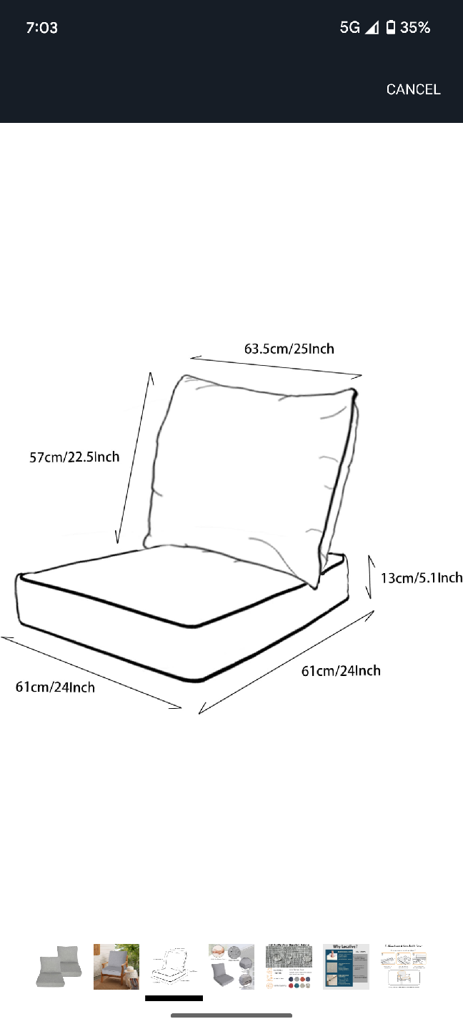 Outdoor Chair Cushions - Grey - photo 3