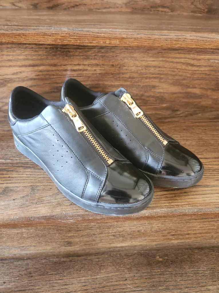 Geox Respira Black Leather Sneakers size 10 thumbnail