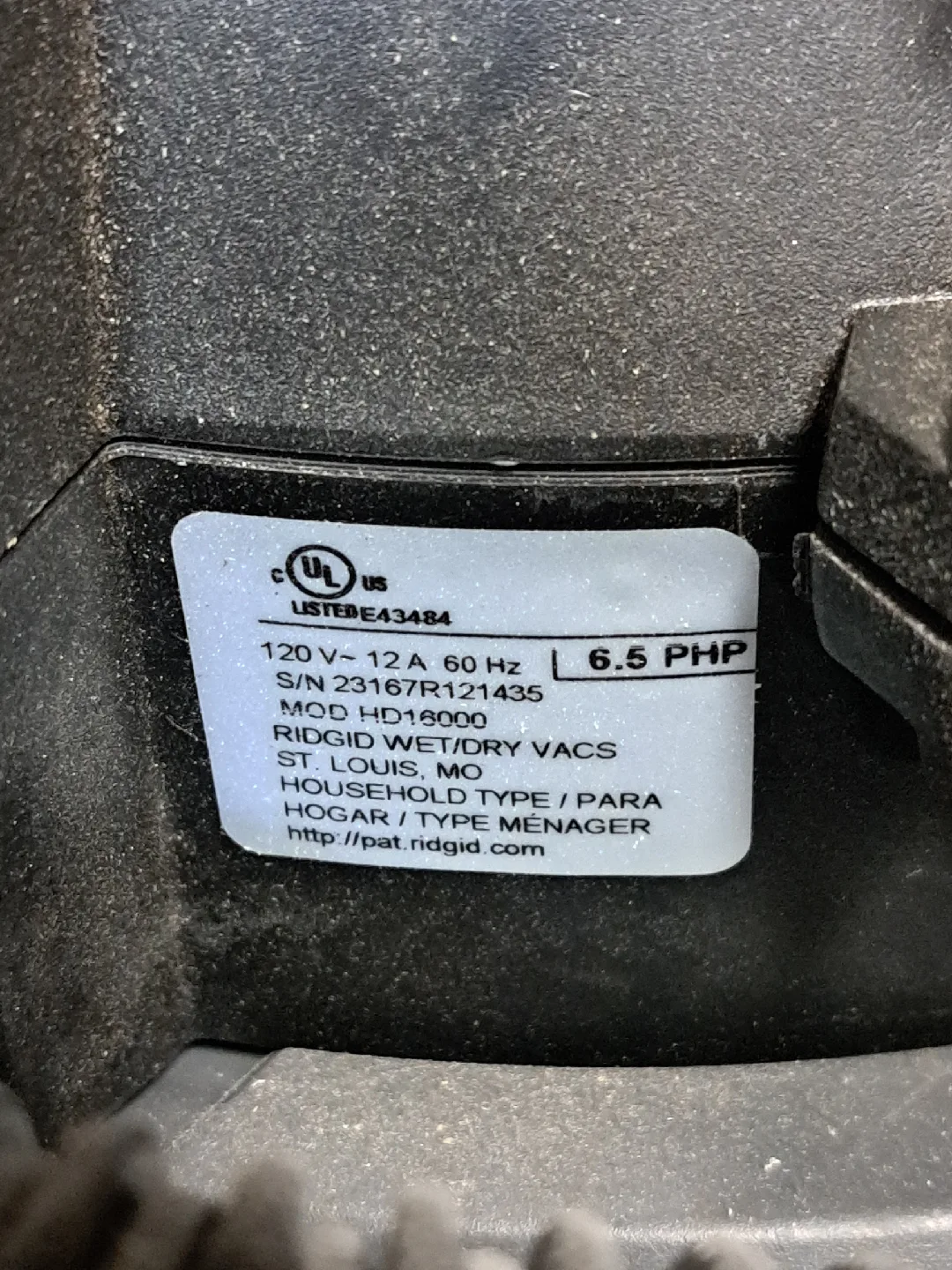 Ridgid HD16000 Wet/Dry Vac image indicator(5)