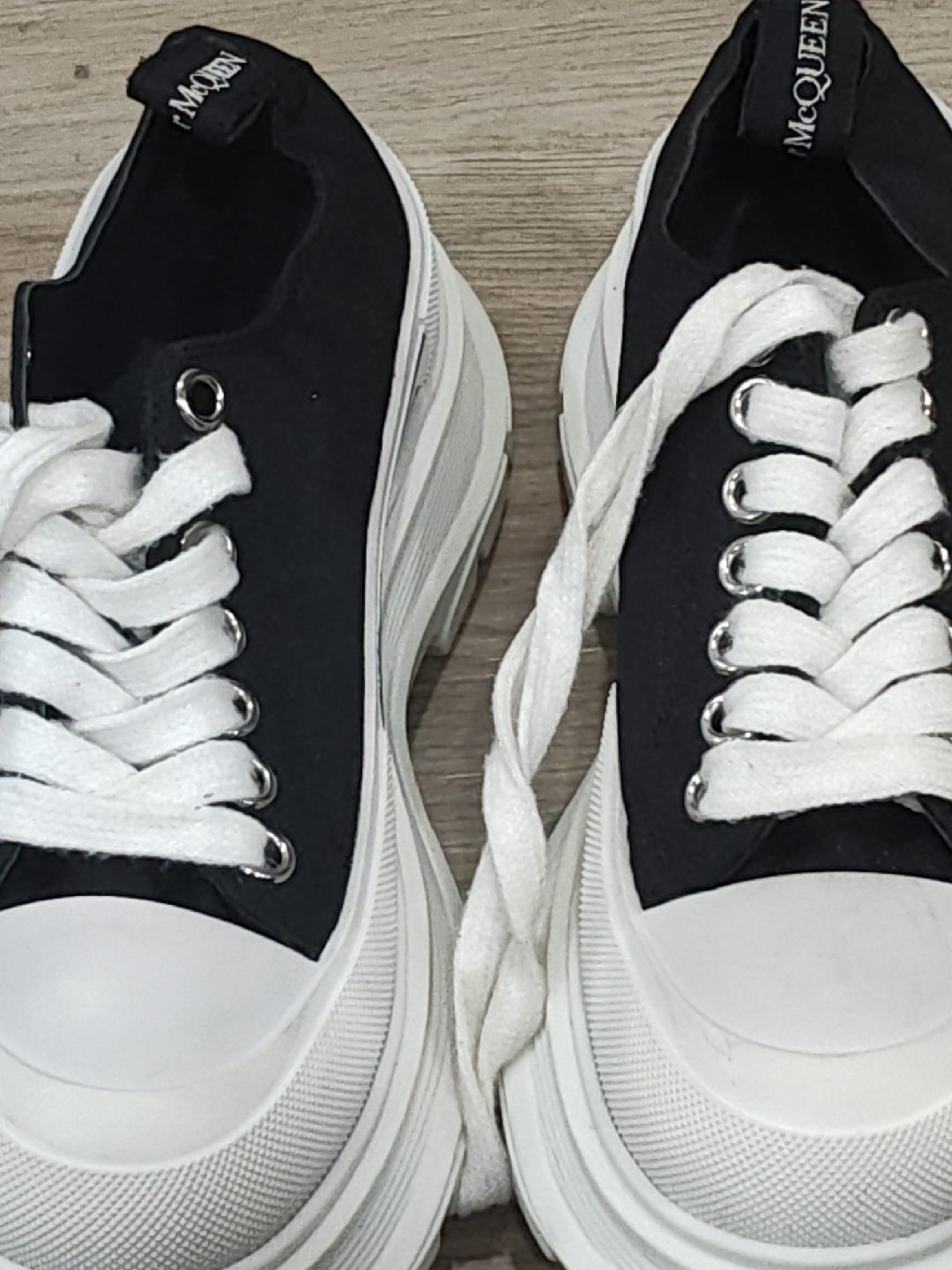 Alexander McQueen Canvas Platform Sneakers - Size 37