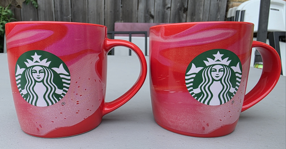 Starbucks Red Swirl Mugs - Set of 2