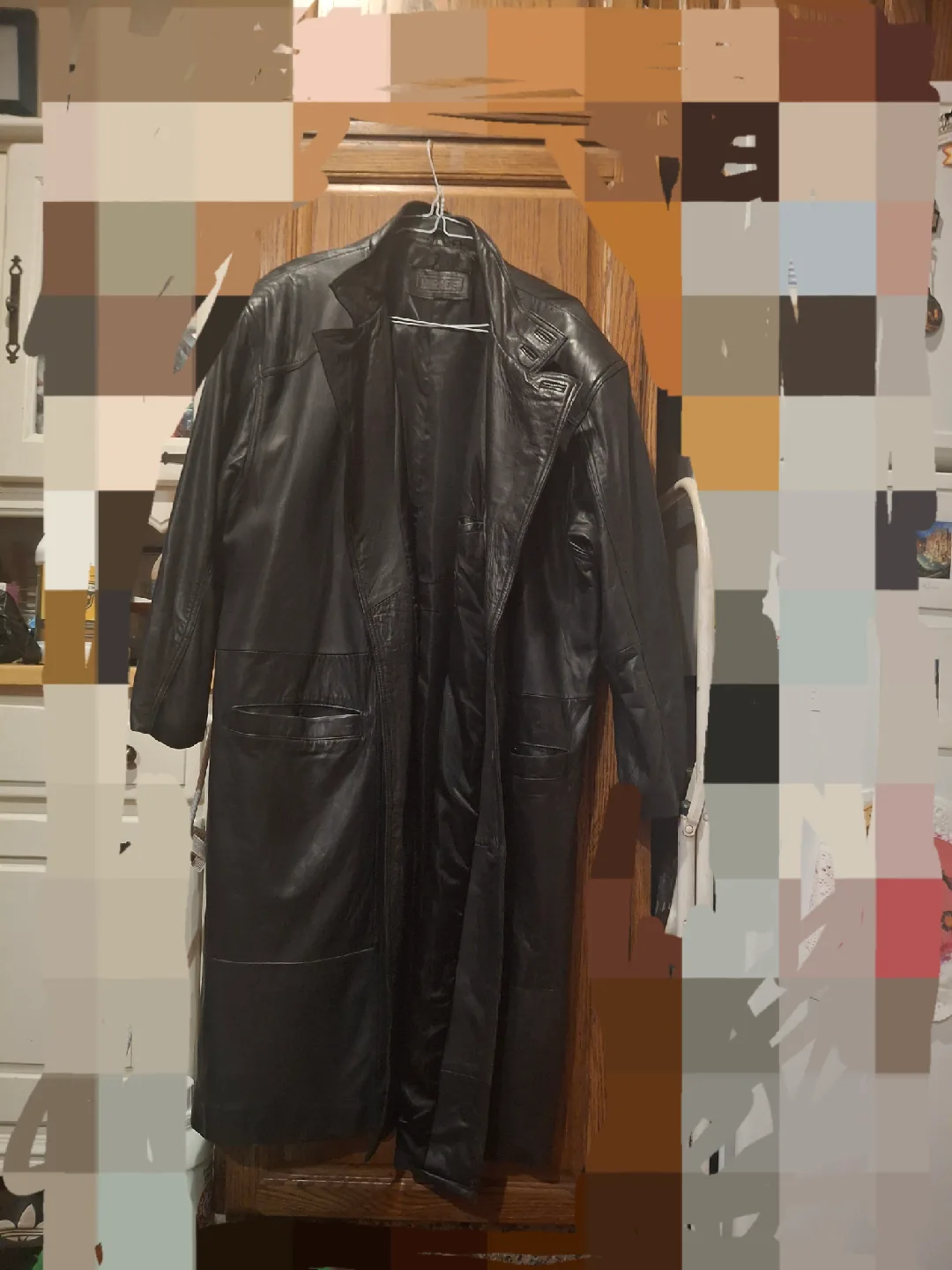 Mirage Black Leather Overcoat XL image indicator(2)