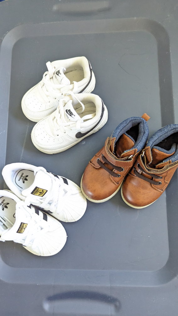 3 pair of Baby shoes size 5.