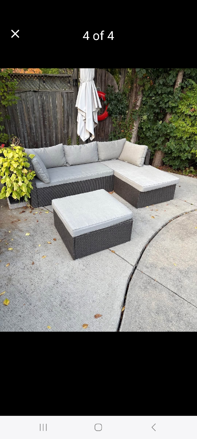Free delivery Outdoor Wicker Sectional Sofa Set - Grey - photo 2