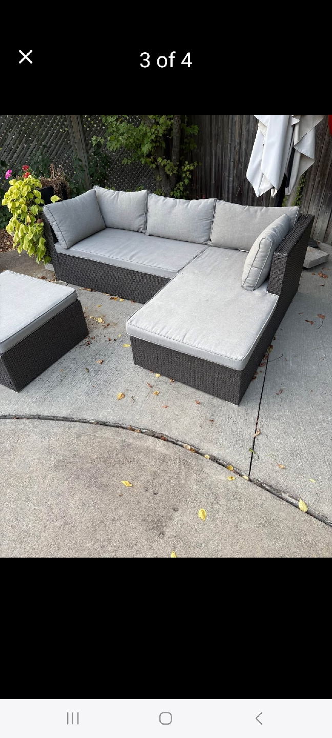 Free delivery Outdoor Wicker Sectional Sofa Set - Grey - photo 3