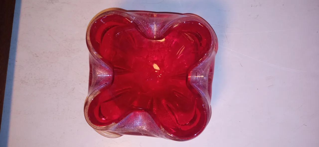 Genuine Murano Art Glass Bowls - Red & Gold image indicator(5)