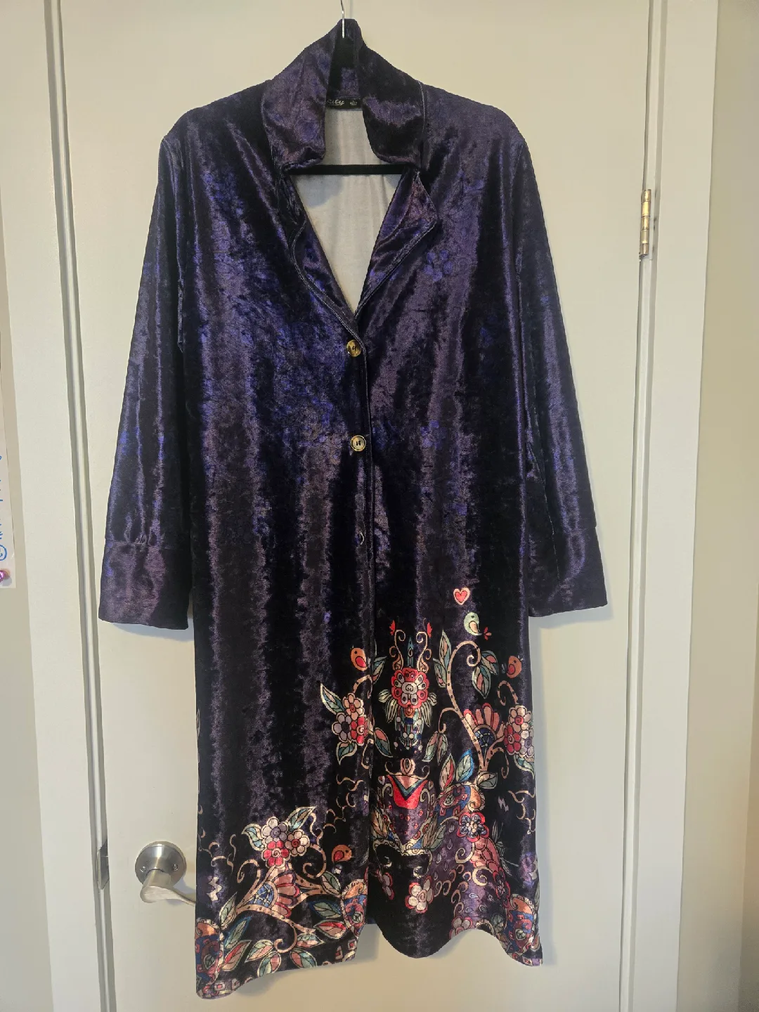 Lily by Firmiana Velvet Floral Robe - Size L