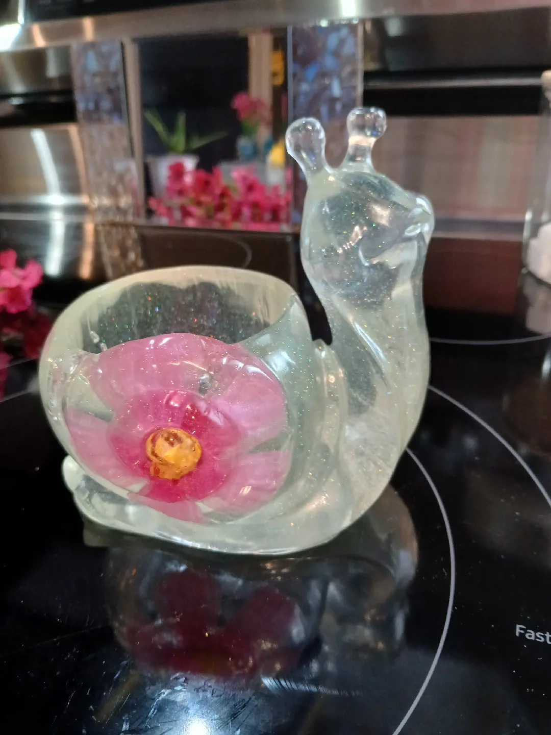 Resin Snail Flower Holder made by Cheryl thumbnail