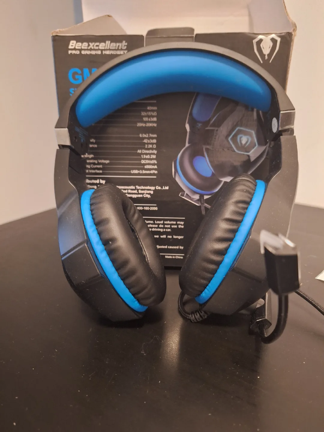 Beexcellent Wired Black & Blue Gaming Headset With Mic image indicator(3)