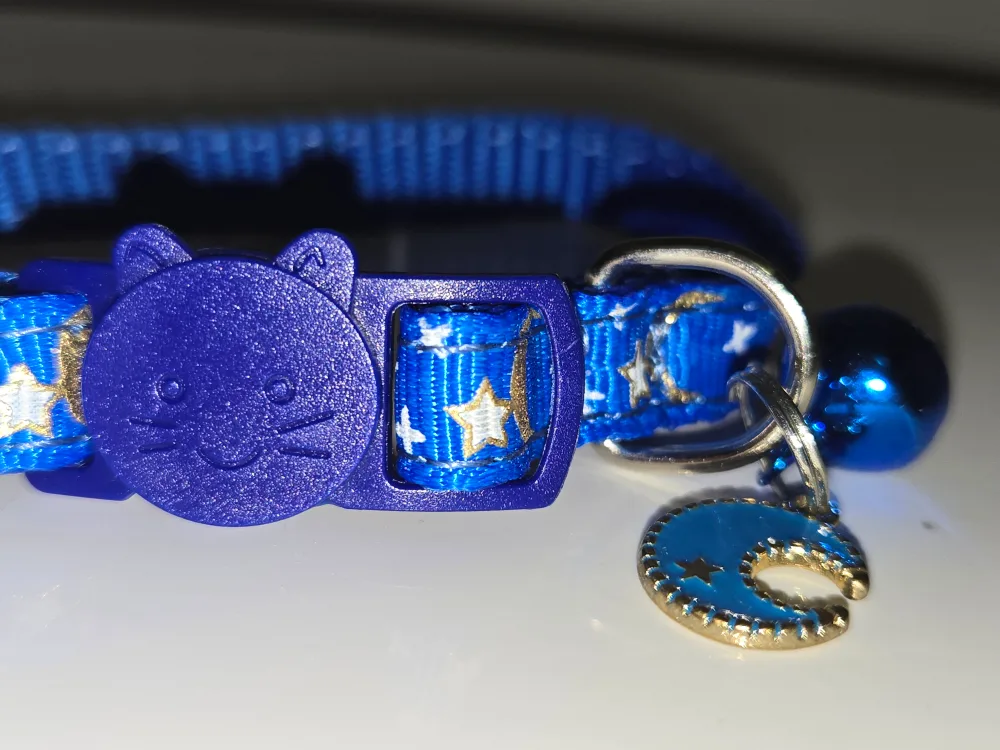 Blue Cat Collar with Moon & Stars Brand New image indicator(2)
