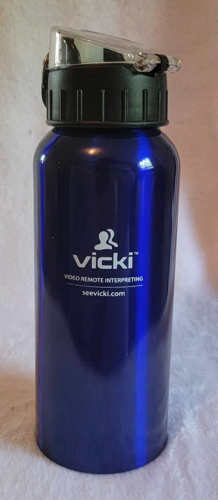 Blue and White Able Translations Water Bottle image indicator(3)