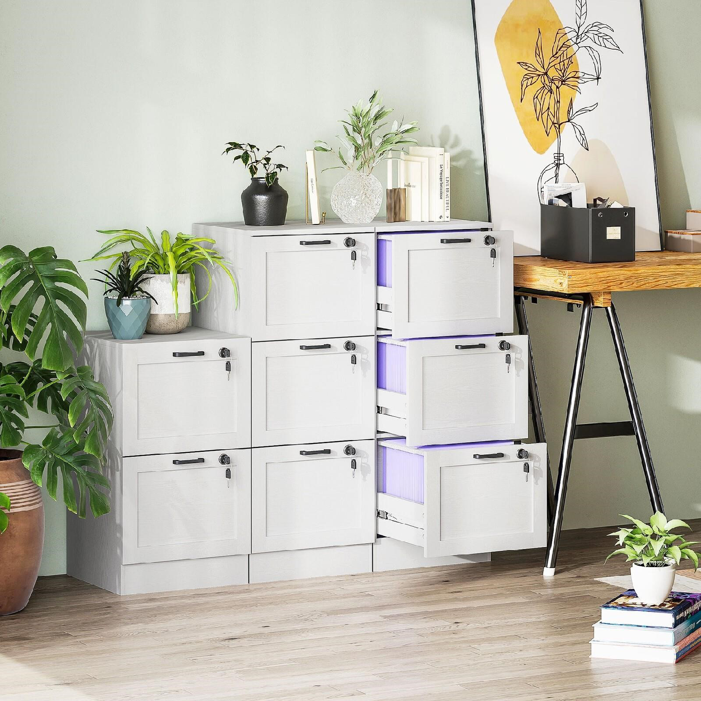 White 3-Drawer Locking File Cabinet - photo 3