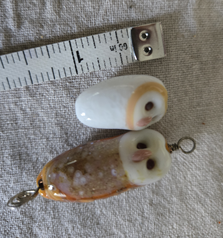 Two glass Owl Charms