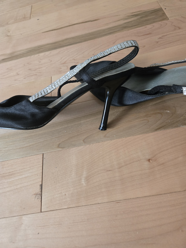 🥕 THRIFTY PICK   Glitterati Black Heels - Size 10 - photo 2