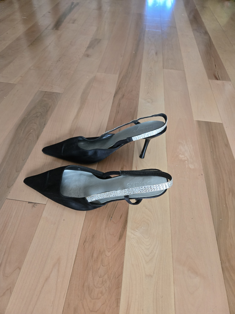 🥕 THRIFTY PICK   Glitterati Black Heels - Size 10 - photo 3