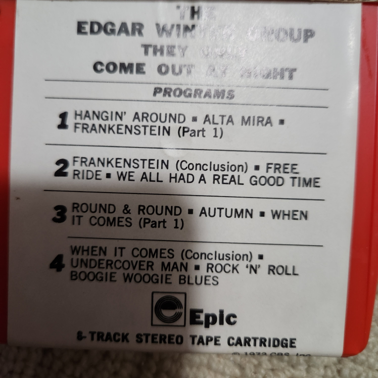 Moody Blues & Edgar Winter Joe Walsh 8-Track Tape Cartridges