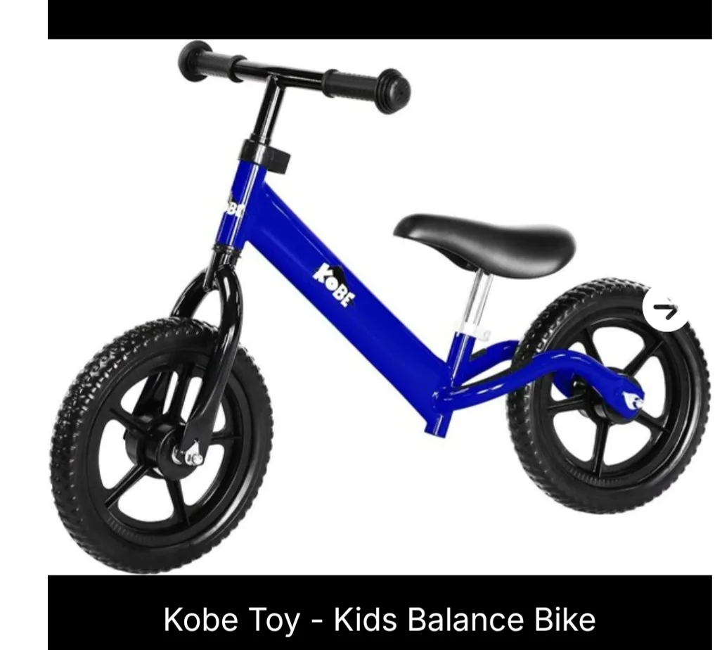 New Kobe Toy Kids Balance Bike - Blue thumbnail