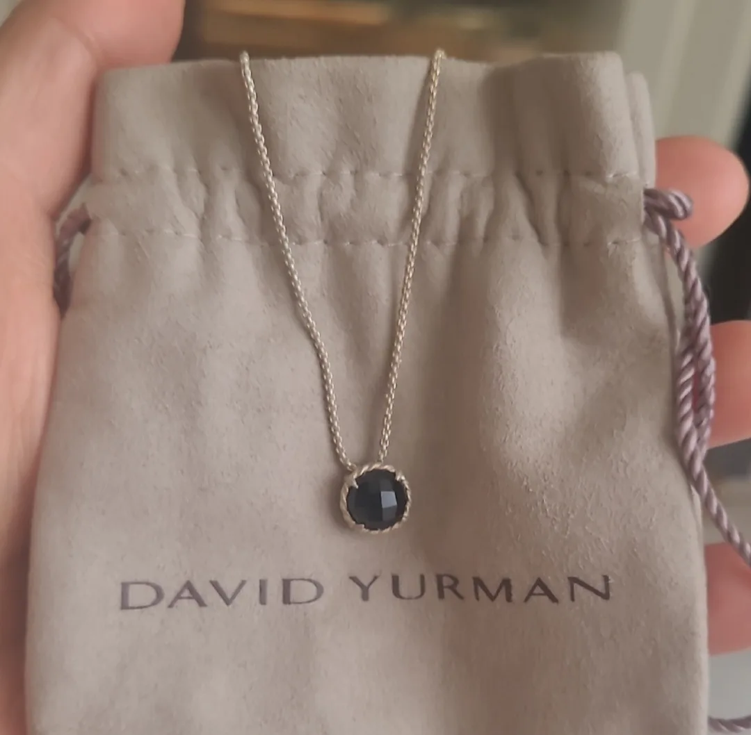 David Yurman Black Onyx Silver Necklace thumbnail