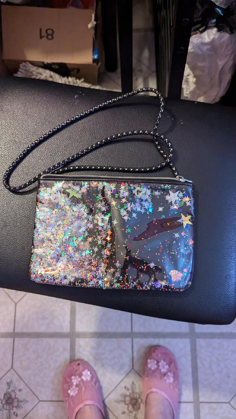 Glittery Black Crossbody Bag image indicator(2)