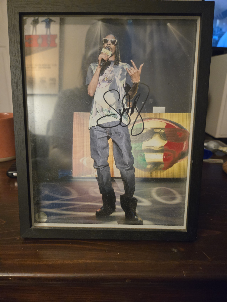 signed snoop lion framed picture
