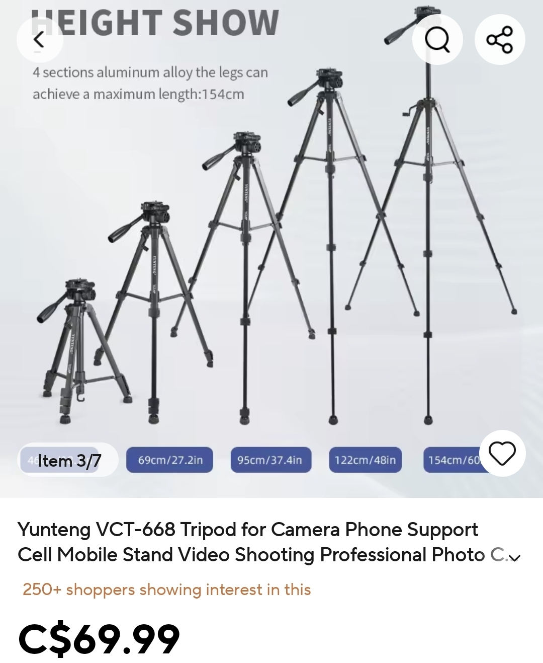 Yunteng VCT-668 Tripod for Camera Phone - photo 5