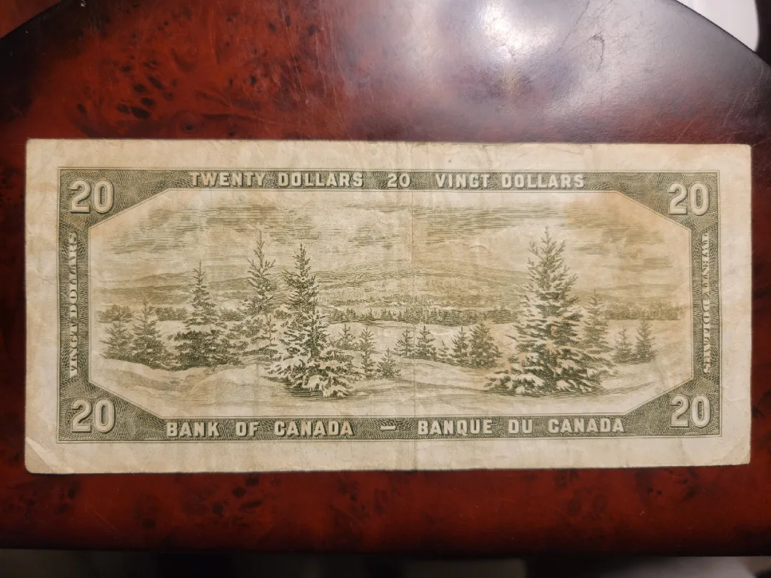 Vintage 1954 Bank of Canada $20 Bill image indicator(2)