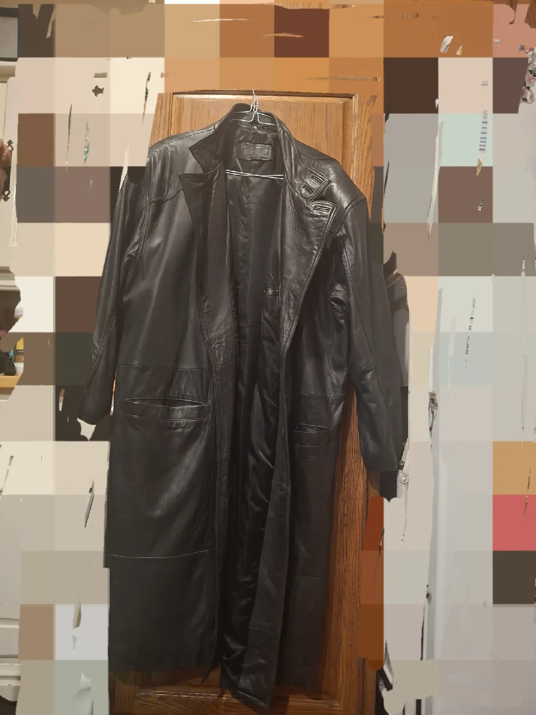 Mirage Black Leather Overcoat XL image indicator(3)