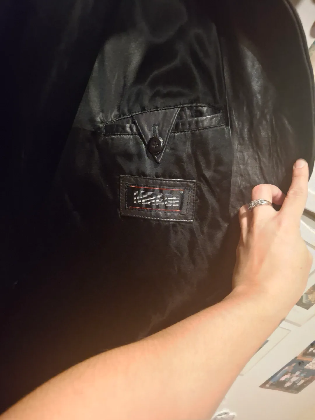 Mirage Black Leather Overcoat XL image indicator(5)