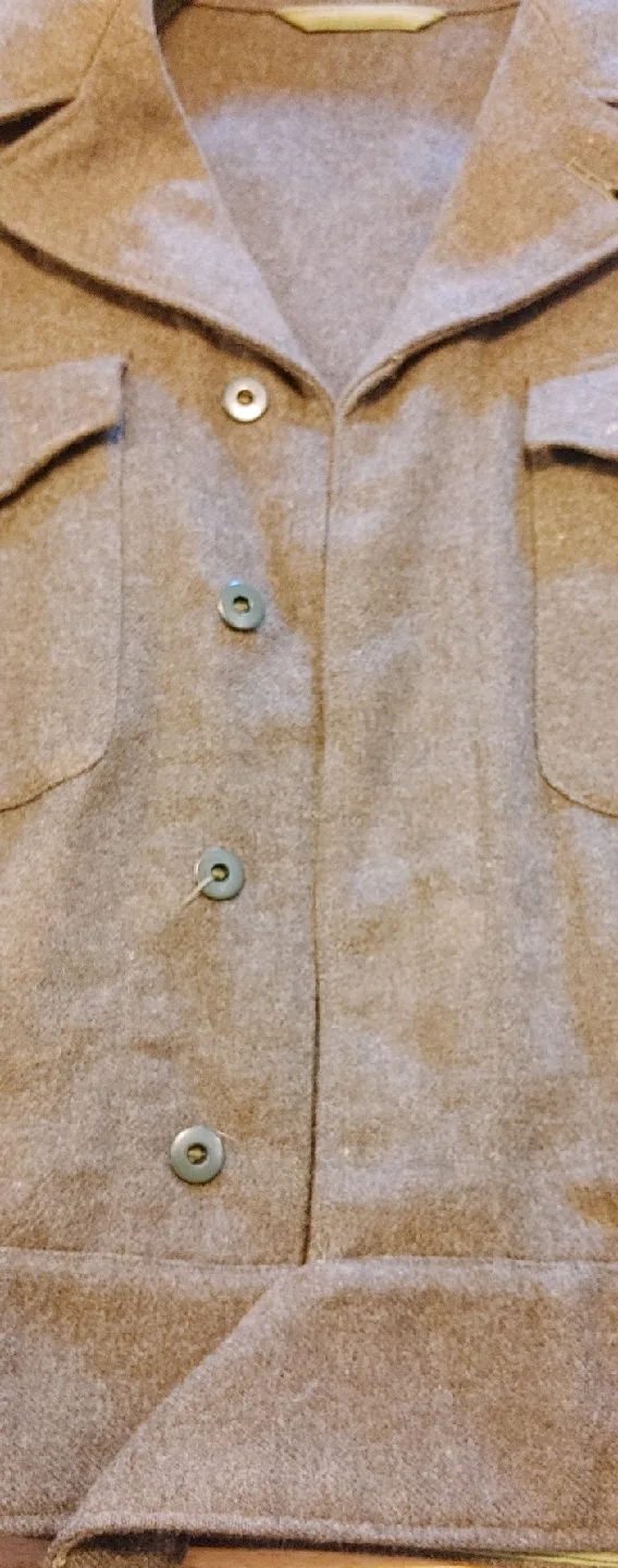Vintage Wool Military Jacket - Olive Green image indicator(10)